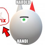 Funny 1969 Cat Anime | HAROLD; HANDI | image tagged in 3d jetix jay | made w/ Imgflip meme maker