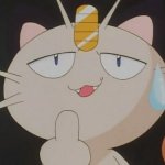 Pokémon Meowth middle finger