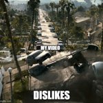 video | MY VIDEO; DISLIKES | image tagged in 2012 | made w/ Imgflip meme maker
