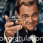 Leonardo di Caprio Cheers Congratulations