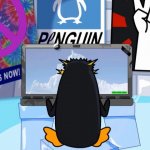 penguin at computer