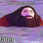 Ps1 Hagrid | Me when pool | image tagged in ps1 hagrid water meme | made w/ Imgflip meme maker