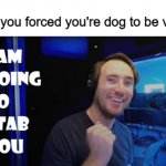 dont. just dont. | POV: you forced you're dog to be vegan | image tagged in i am going to stab you,limenade,dogs,vegan | made w/ Imgflip meme maker