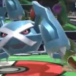 Metagross stomping ivysaur