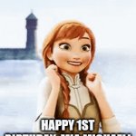 Anna wishing happy birthday | HAPPY 1ST BIRTHDAY, MIA MICHAEL! | image tagged in frozen | made w/ Imgflip video-to-gif maker