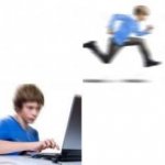 Kid runs to Computer