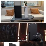 First time I ever saw a console crossover from a different company ngl. | image tagged in nebula you're weak i'm you,memes,funny,funny memes,xbox,playstation | made w/ Imgflip meme maker
