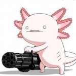 Axolotl with a minigun