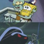 Scared Spongebob and Squidward