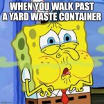 bad smell | WHEN YOU WALK PAST A YARD WASTE CONTAINER | image tagged in bad smell | made w/ Imgflip meme maker