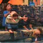 I tryed doing that once but he wouldent let me do it | me pushing my friend at the pool; my friend | image tagged in lorenzo pushing child | made w/ Imgflip meme maker