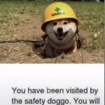 You have been visited by the safety doggo meme