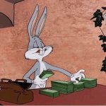 Bugs Bunny Stacking Money meme