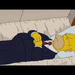Homer Simpson in coffin
