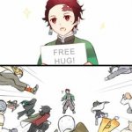Tanjiro free hug template