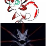Baby reaper and demon reaper | WHAT WE SEE IN SUBNAUTICA AFTER THE 2ND OR 3RD ENCOUNTER WITH THE REAPER LEVIATHAN; WHAT RYLEY ROBINSON SEES EVERY TIME HE GOES NEAR THE AURORA | image tagged in baby reaper and demon reaper | made w/ Imgflip meme maker