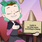 Sad Owl House Fact | Luzity is our ship name, according to Disney | image tagged in facts with amity | made w/ Imgflip meme maker