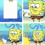 Spongebob burning paper template