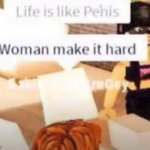 life is like penis, woman make it hard.