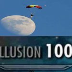 Parachuter landing on the moon optical illusion | image tagged in illusion 100,parachute,funny,memes,optical illusion,moon | made w/ Imgflip meme maker