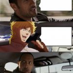 the rock driving but with dio meme