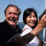 Gerhard Schröder with gun and wife