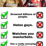 Jahwe vs. Satan meme