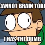 I cannot brain today i has the dumb