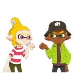 Inkling girl and Inkling boy Thank you GIF Template