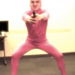 Pink guy with a gun