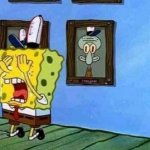 Spongebob crying from painting