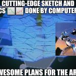 PATLABOR Movie Scene 3 | CUTTING-EDGE SKETCH AND GRAPHICS 📉📈 DONE BY COMPUTER 🖥️💻! AWESOME PLANS FOR THE ARK! | image tagged in patlabor movie scene 3 | made w/ Imgflip meme maker