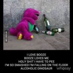 Alcoholic Barney meme