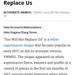 You will not replace us