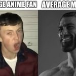 An*me | AVERAGE ANIME FAN; AVERAGE MEMER | image tagged in average fan vs average enjoyer | made w/ Imgflip meme maker