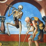 Death mocks a beggar by Niklaus Manuel 1516