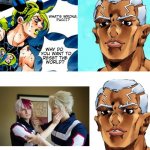 PUCCI WHY DO U WANT TO RESET THE WORLD | image tagged in reason pucci wan'ts to reset the universe,funny memes,jojo's bizarre adventure | made w/ Imgflip meme maker