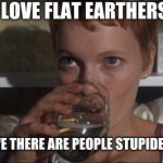 Rosemary | I LOVE FLAT EARTHERS; THEY PROVE THERE ARE PEOPLE STUPIDER THAN ME | image tagged in rosemary | made w/ Imgflip meme maker