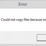 Error Could not copy files because no