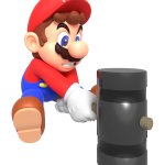 Mario hits with a hammer
