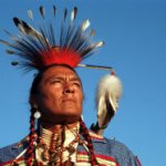 Native American look at sky