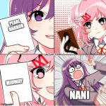 Pacific theater | PEARL HARBOR; MIDWAY; NANI | image tagged in ddlc card wars,ww2 | made w/ Imgflip meme maker