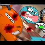 gumball punch | ME; MY STEP BRO; MY LITTLE BRO WATCHING | image tagged in brother fight | made w/ Imgflip meme maker