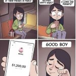 Make her smile Findom | GOOD BOY | image tagged in seeing people smile 1,memes | made w/ Imgflip meme maker
