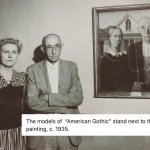 American Gothic 100 | image tagged in american gothic 100,painting,photography,photos,historical meme,historical | made w/ Imgflip meme maker