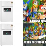 hmmmm | A FRIDGE MAGNET? PERRY THE FRIDGE MAGNET?! | image tagged in an ordinary platypus | made w/ Imgflip meme maker