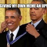 Obama giving Obama award Meme Generator - Imgflip