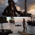 Jack Sparrow Sinking Pirate of the Carribean template