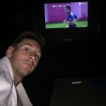 Lionel Messi laying back