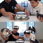 my life | STRESSED; AYYYY!!!!! WAT? FREEDOM?? | image tagged in unus annus | made w/ Imgflip meme maker